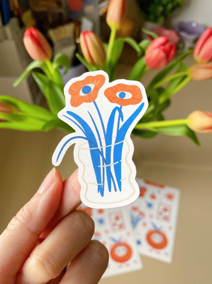 Handmade Oranges Sticker Sheet – Cute & Quirky Stickers for Journaling & Decorating