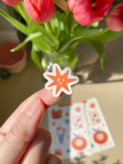 Handmade Oranges Sticker Sheet – Cute & Quirky Stickers for Journaling & Decorating