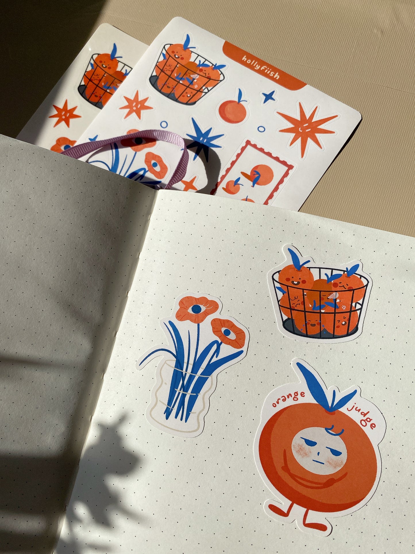 Handmade Oranges Sticker Sheet – Cute & Quirky Stickers for Journaling & Decorating