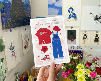 Messy Mind Quote Art Print | Aesthetic Motivational Decor | Postcard