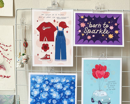 Messy Mind Quote Art Print | Aesthetic Motivational Decor | Postcard