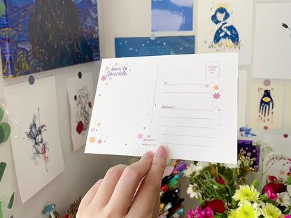 Born to Sparkle Art Print | Motivational Quote Girl Wall Decor | Postcard